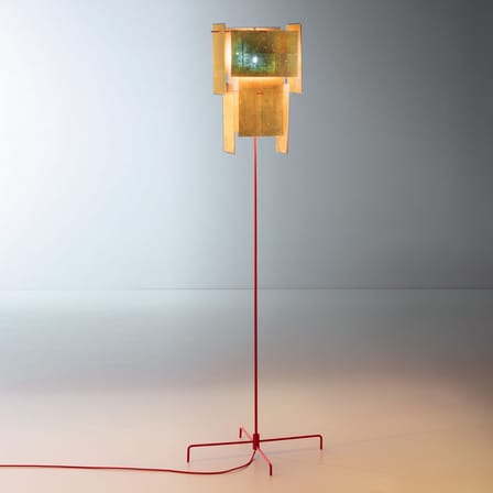 Lampadaire 24 Karat Blau plastique or métal / Feuille d'or - Ingo Maurer