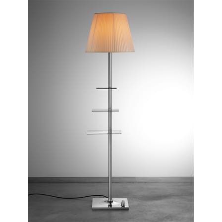 Lampadaire Bibliothèque Nationale métal tissu beige / Port USB intégré - Philippe Starck, 2013 - Flos