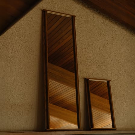 Miroir mural Symmetry Small bois naturel / L 45,8 x H 71 cm - Frama 