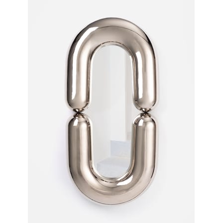 Miroir mural Zodiac Bumper Large céramique argent métal /  L 55 x H 110 cm - Jean-Baptiste Fastrez, 2020 - Moustache