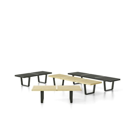 Panchina Nelson Bench legno nero / L 122 cm - By George Nelson, 1946 - Vitra