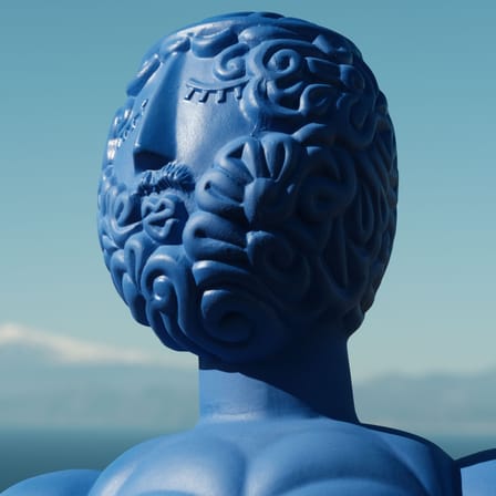 Sculpture Magna Graecia - Testa di Moro Man céramique bleu / H 45 cm / Terre cuite - Seletti