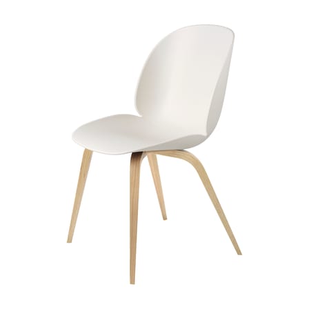 Sedia Beetle materiale plastico bianco / Piedi in Rovere - Gubi