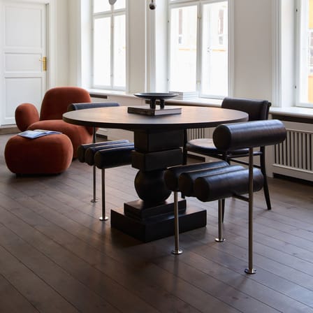 Sedia imbottita Hiro pelle nero - 101 COPENHAGEN