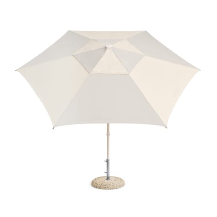Sonnenschirm Terrazza - Hexagon textil grau / Ø 300 cm - Hay