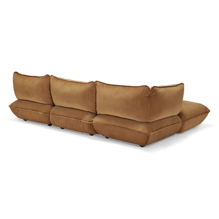 Divano d'angolo Sumo Corner tessuto marrone / 4 posti - 301 x 204,5 cm / Velluto riciclato - Fatboy
