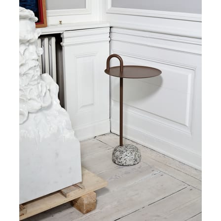Table d'appoint Bowler métal pierre marron / granit - Hay