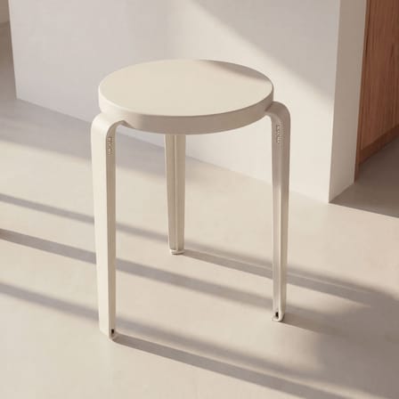 Tabouret empilable Lou Chroma bois blanc / Bois éco-certifié - TIPTOE