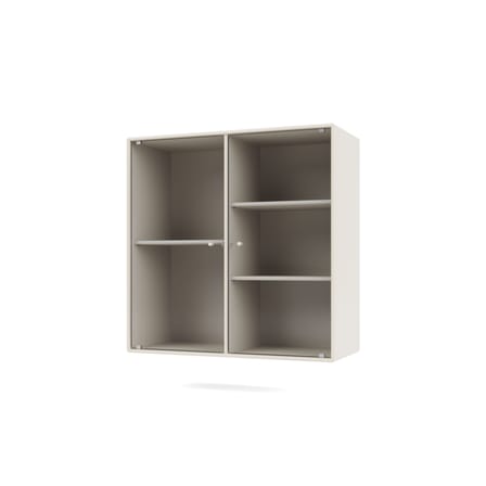 Rangement mural Ripple II bois blanc / Vitrine - L 69.6 x P 30 x H 69,6 cm / Verre ondulé - MONTANA
