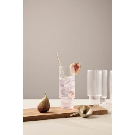 Bicchiere da long drink Ripple vetro trasparente / Set da 4 - Ø 6 x H 14 cm (30 cl) - Ferm Living