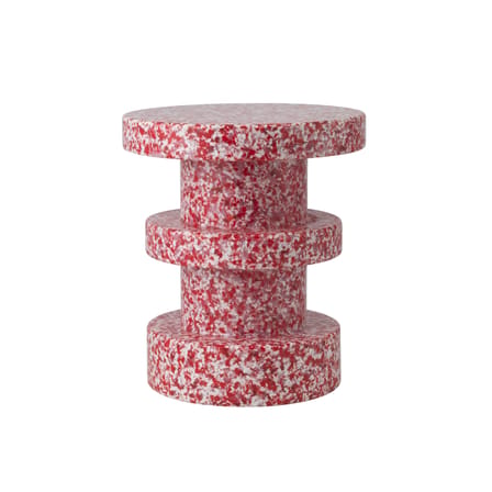 Bit Stack End table plastic material red / Side table - 100% recycled plastic / Ø 36 cm - Normann Copenhagen