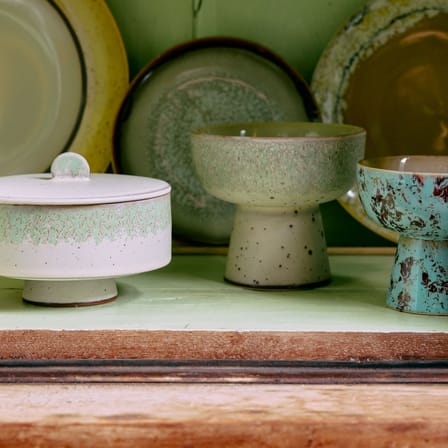 Boîte hermétique 70s ceramics céramique vert / Ø 14 x H 10 cm - HK LIVING