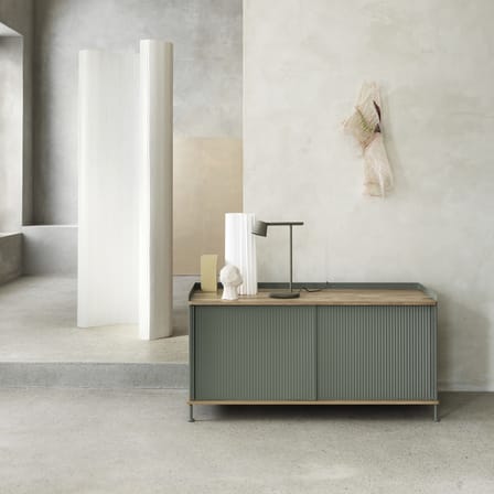 Buffet Enfold métal rouge / L 124 x P 45 x H 63 cm - Muuto