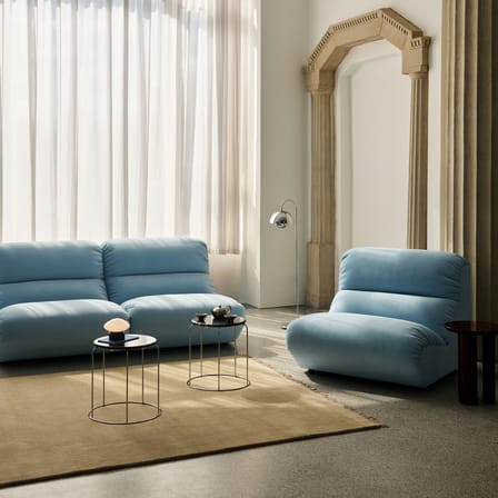 Canapé 2 places Hi Lo - Configuration A tissu marron / L 220 cm - Modulable - &tradition