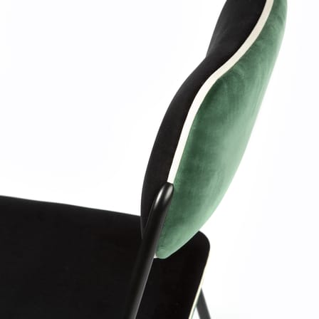 Chaise rembourrée Double jeu tissu vert noir / Velours - Maison Sarah Lavoine