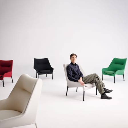 Fauteuil lounge O2 tissu vert - Hay