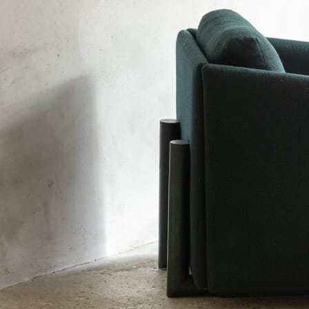 Fauteuil rembourré Timber tissu vert - KANN DESIGN
