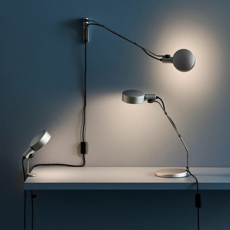 Lampe de table Cupola métal argent / Orientable - Hay