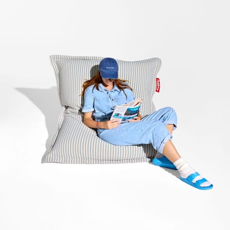 Pouf Original Slim Terry bleu / Tissu éponge - 155 x 120 cm - Fatboy