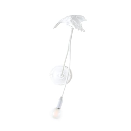Wandleuchte mit Stromkabel Sparrow / Taking off plastikmaterial weiß - Seletti