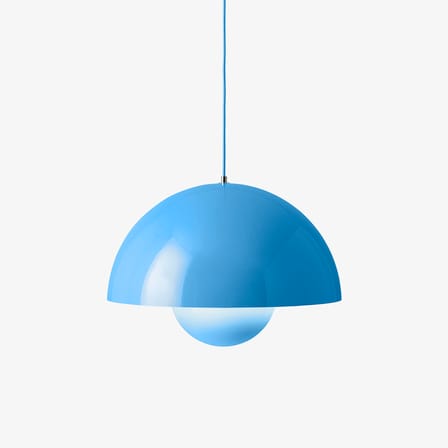 Suspension Flowerpot Big VP2 métal bleu swim / Ø 50 cm - Verner Panton, 1968 - &tradition