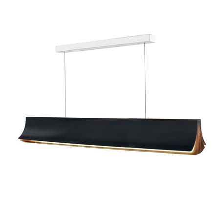 Suspension Respiro LED métal noir or / L 120 cm - DCW éditions