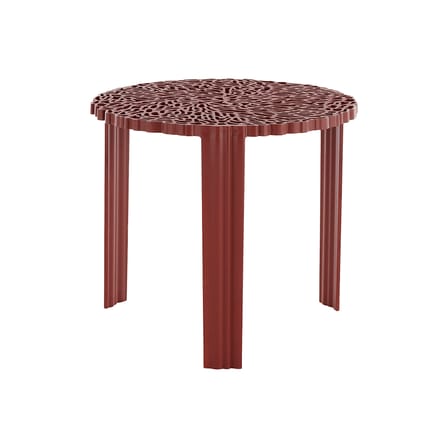 Table basse T-Table Alto plastique rouge / Ø 50 x H 44 cm - Kartell