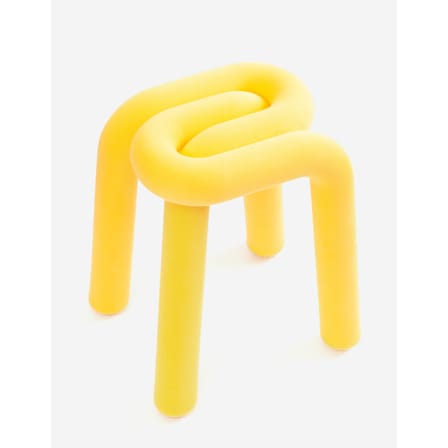 Tabouret rembourré Bold tissu jaune - Moustache
