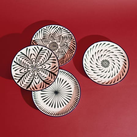 Teller Bazaar keramik grün / Set von 4 - Ø 26,5 cm - Serax