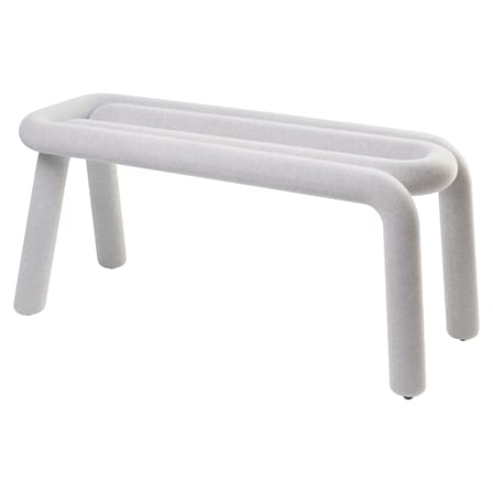 Banc rembourré Bold tissu gris clair / L 100 cm - Moustache