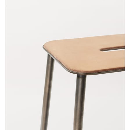 Adam Bar stool leather beige / H 65 cm - Frama 