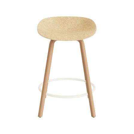 Mat Bar stool cane & fibres beige / H 65 cm - Hemp / Beechwood Base, legs - Normann Copenhagen