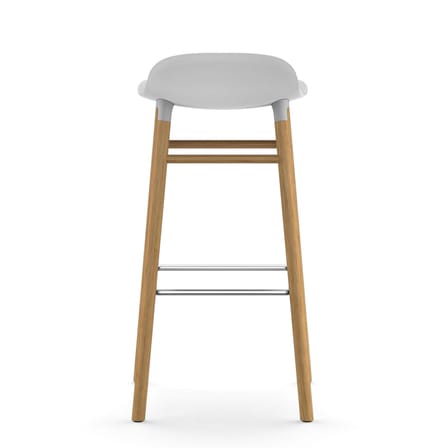 Barhocker Form plastikmaterial weiß / H 75 cm - Stuhlbeine Eiche - Normann Copenhagen