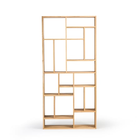 Bibliothèque M Large bois naturel / Chêne massif - L 104 x H 219 cm - Ethnicraft
