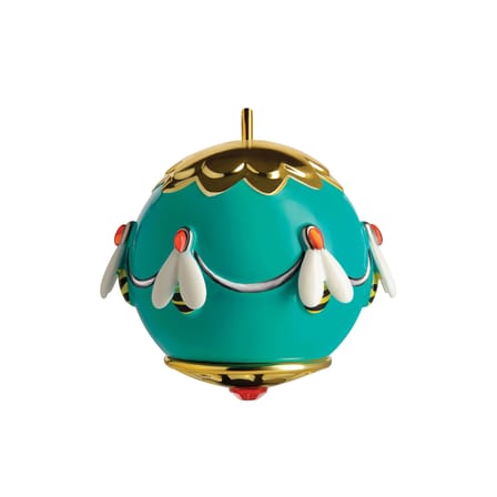 Boule de Noël Fleurs de Jorì céramique bleu multicolore / Abeilles - peint main - Alessi