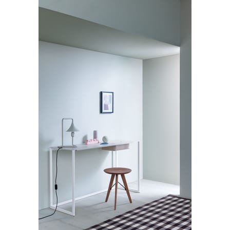 Bureau Calamo cuir blanc gris / Console - Cuir sellier - L 130 cm - Zanotta