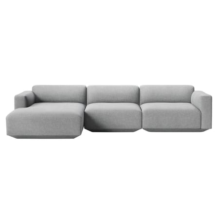 Canapé d'angle Develius E tissu gris / 4 places - L 309 cm / Dormeuse gauche - &tradition