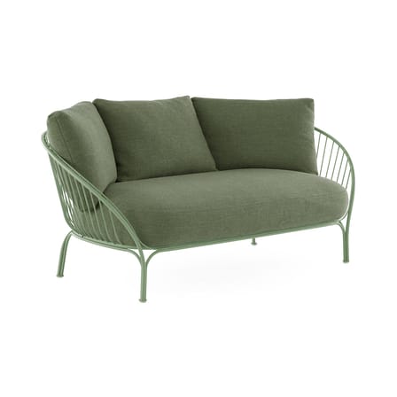 Canapé de jardin 2 places HiRay métal tissu vert / L 162 cm - Coussins INCLUS - Kartell