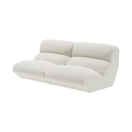 Canapé 2 places Hi Lo - Configuration A tissu blanc / L 220 cm - Modulable - &tradition