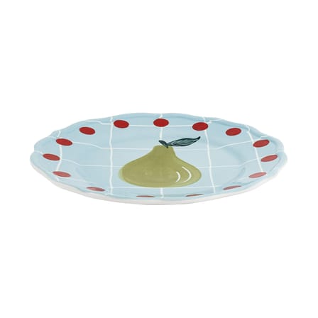 Quadri Dessert plate ceramic blue - Ø 22.5 cm / Hand-painted - Bitossi Home