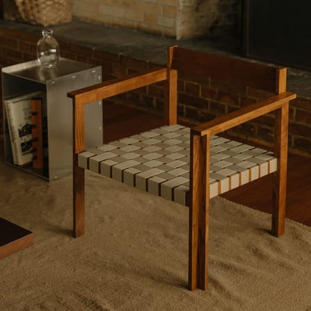Fauteuil bas Symmetry bois naturel - Frama 