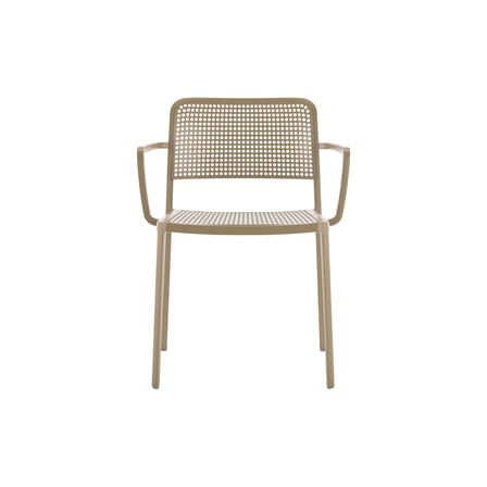 Fauteuil de repas empilable Audrey plastique beige - Kartell