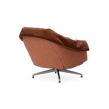 Fauteuil pivotant Bascule Lowback tissu marron / Mécanisme d’inclinaison - Piètement 4 branches - Vitra
