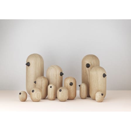 Figurine Little Bird bois naturel / H 13,5 x Ø 6 cm - Normann Copenhagen