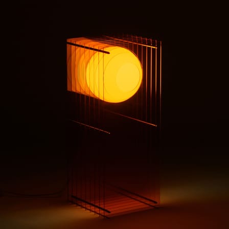Lampe de table Lop Big Rectangle plastique orange / Lauréat Archiproducts Design Award - BANG