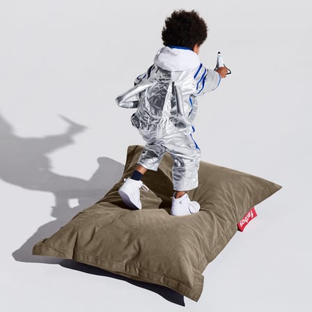 Pouf bambini Junior Canvas tessuto beige / Riciclato - 130 x 100 cm - Fatboy