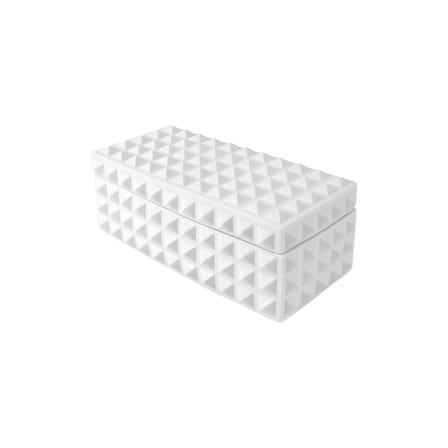Scatola/contenitore Charade Square Studded / Porcellana - 13 x 25 cm - Jonathan Adler