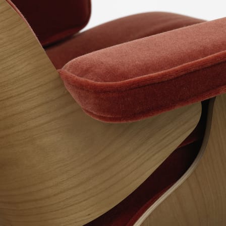 Set fauteuil & repose-pieds Lounge Chair & Ottoman tissu marron / Eames (1956) - Vitra