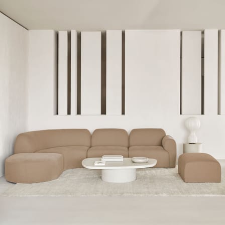 Sofa modulierbar Bulky textil beige / Modul Armlehne links - Ethnicraft