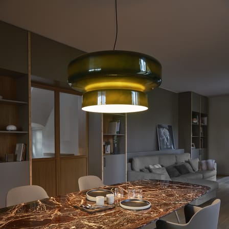 Suspension Bohemia LED plastique vert / Ø 84 cm - Marset